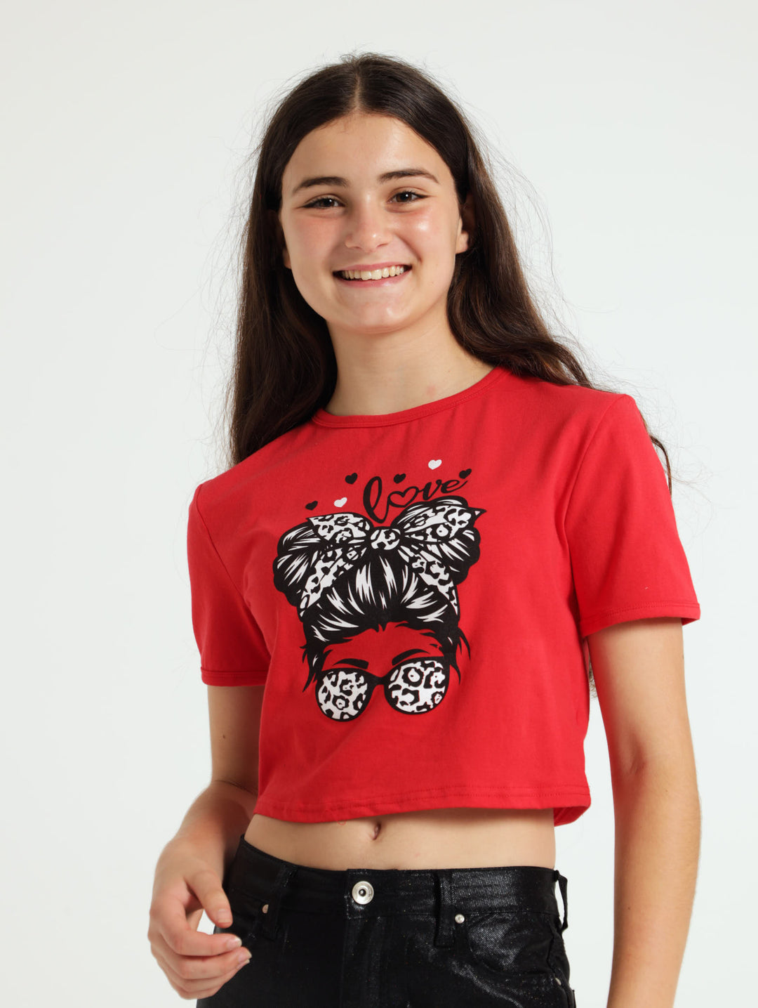 Girls Ring Face Tee - Red