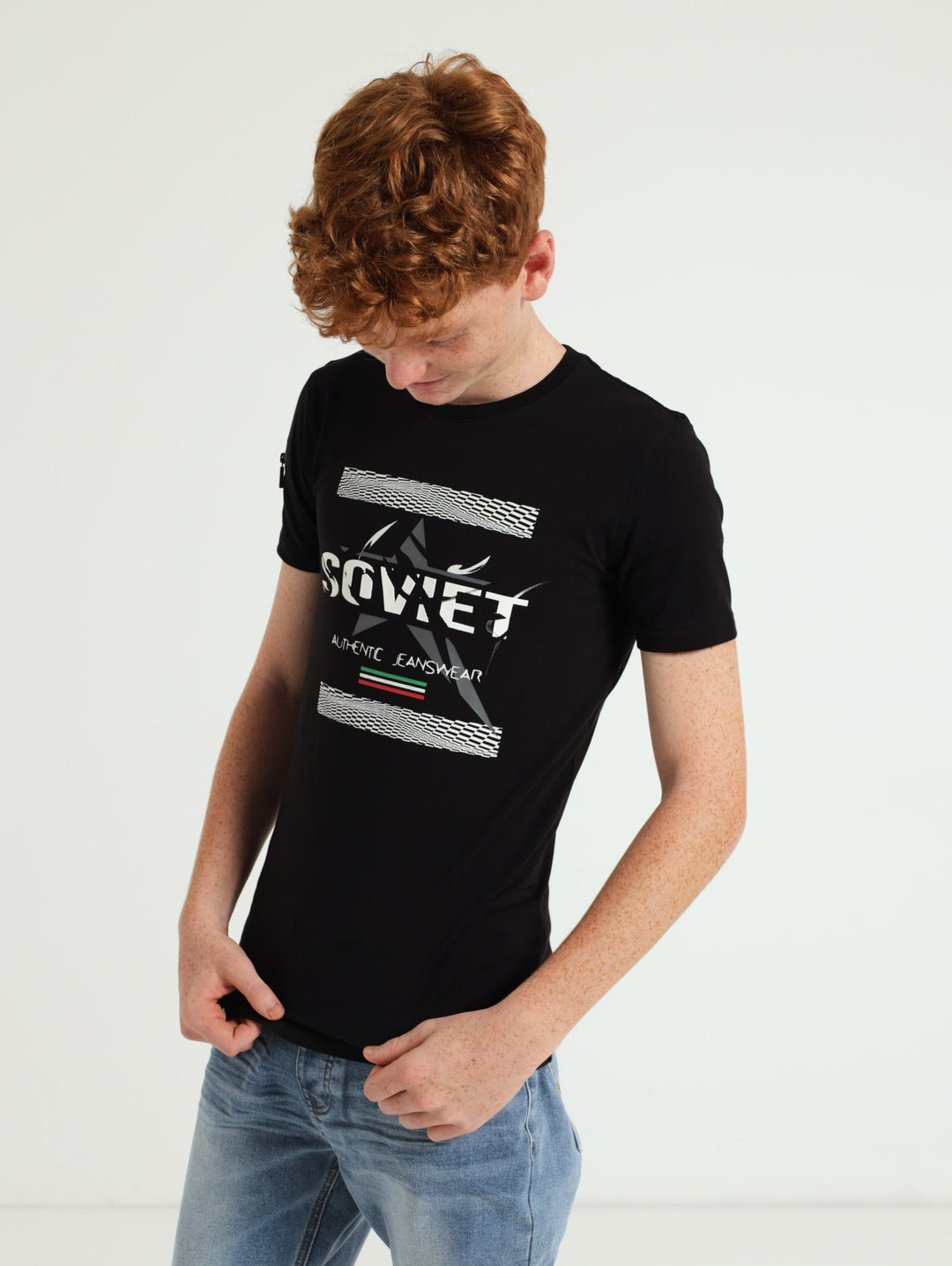 Boys Zip Detail Era Tee - Black