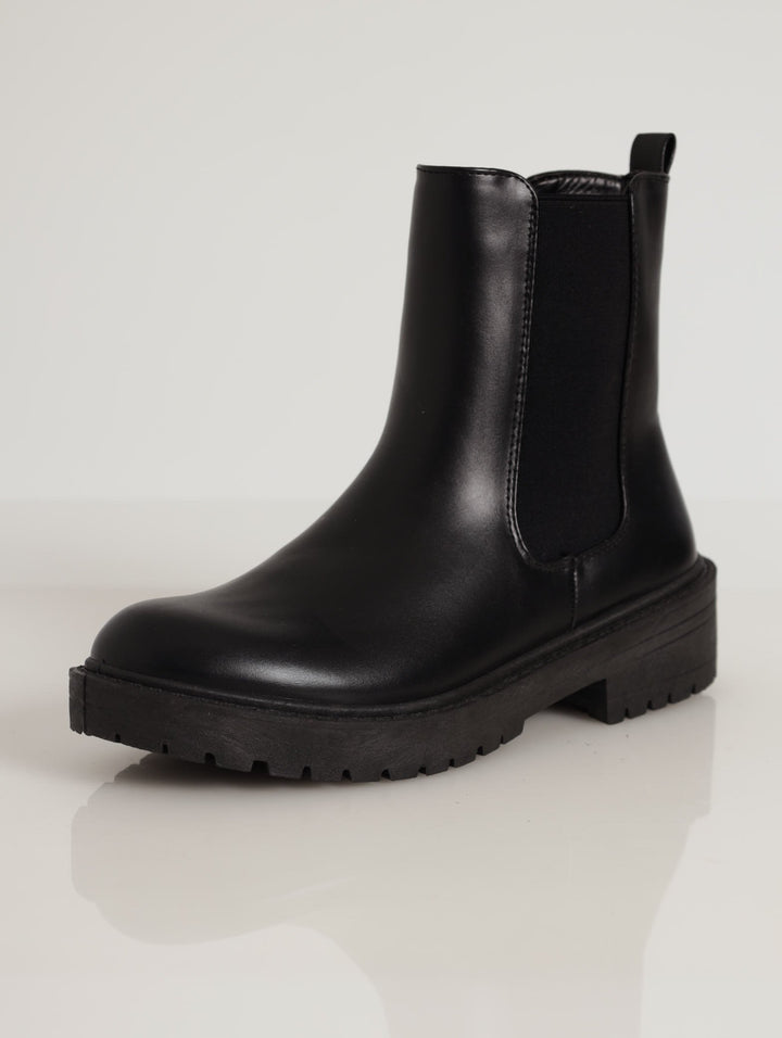 Ladies Chunky Ankle Chelsea Boot - Black