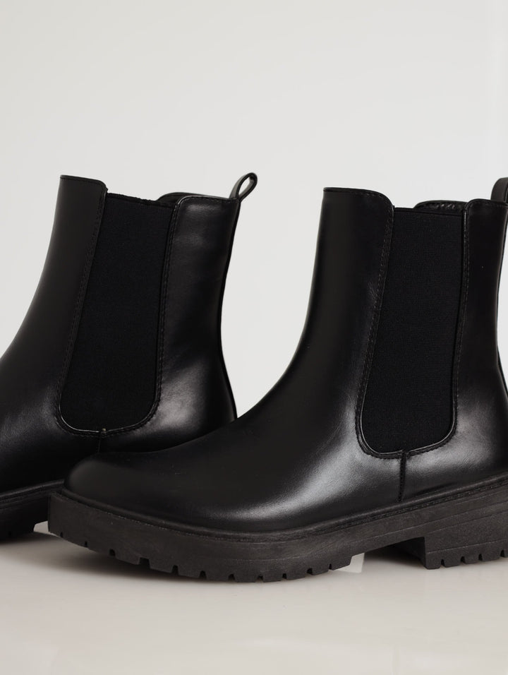 Ladies Chunky Ankle Chelsea Boot - Black