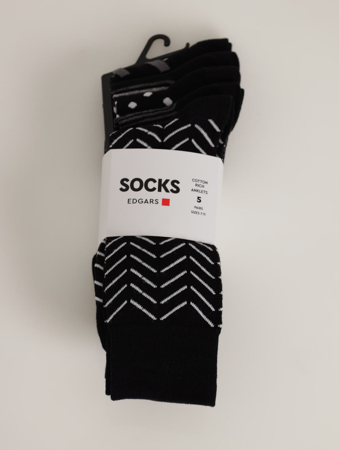 Men's 5 Pack Multi Design Fashion Anklet - Black