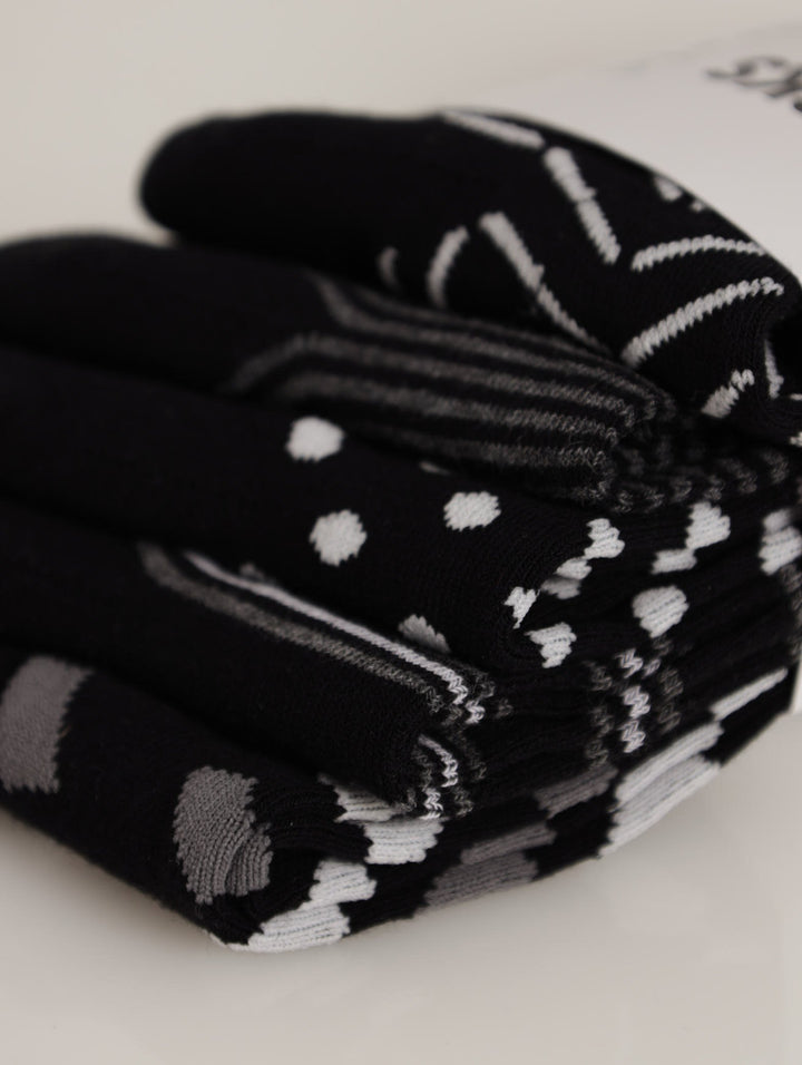 Men's 5 Pack Multi Design Fashion Anklet - Black