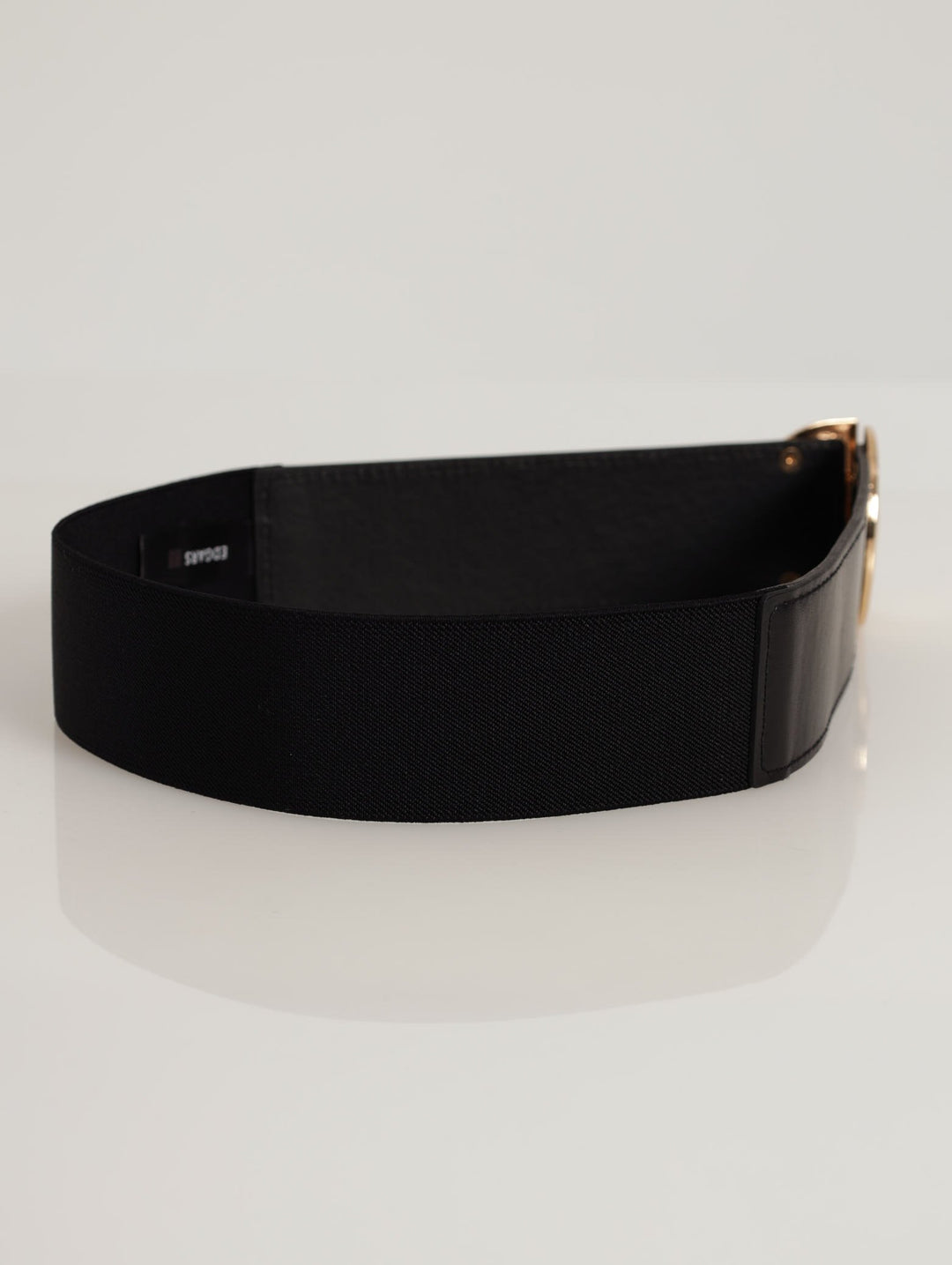 Ladies Gold Buckle Waist Belt - Black