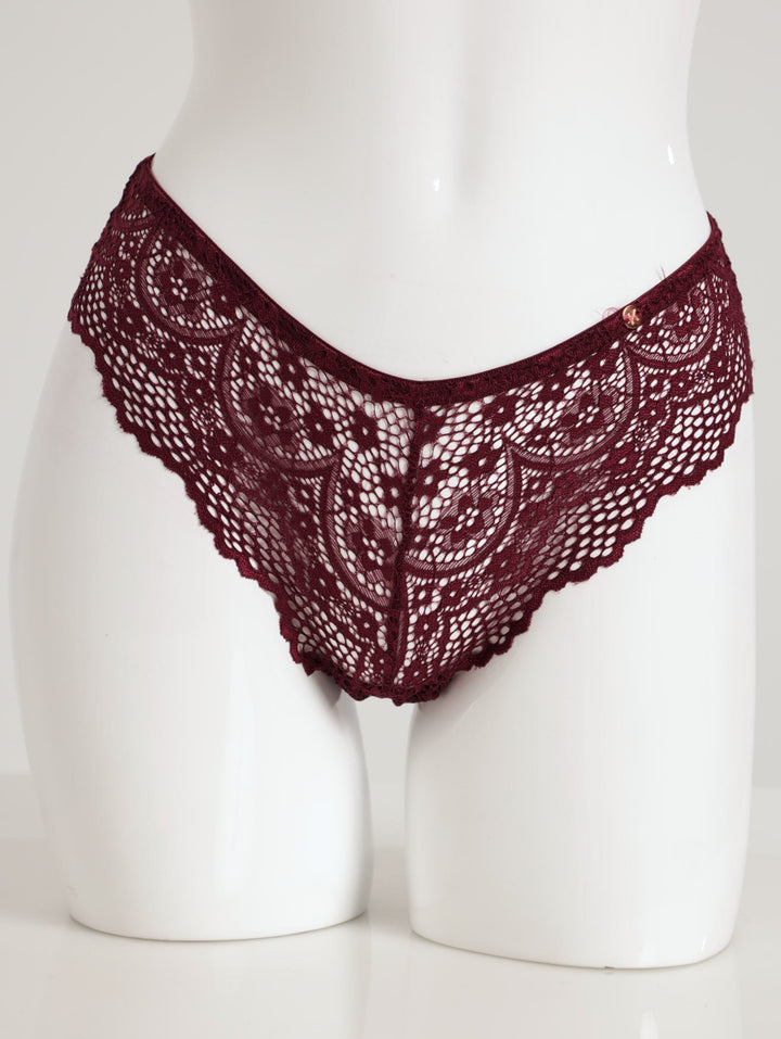 Ladies 3 Pack Galloon Lace Brazilian Panty