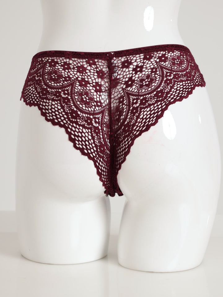 Ladies 3 Pack Galloon Lace Brazilian Panty