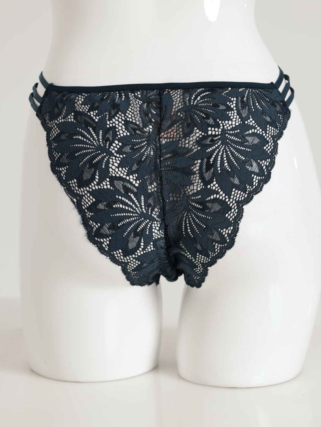 Ladies Strappy High Leg Brazilian Panty - Petrol