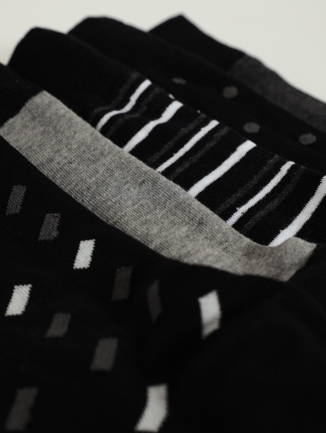 5 Pack Ripple Design Anklet Socks - Black
