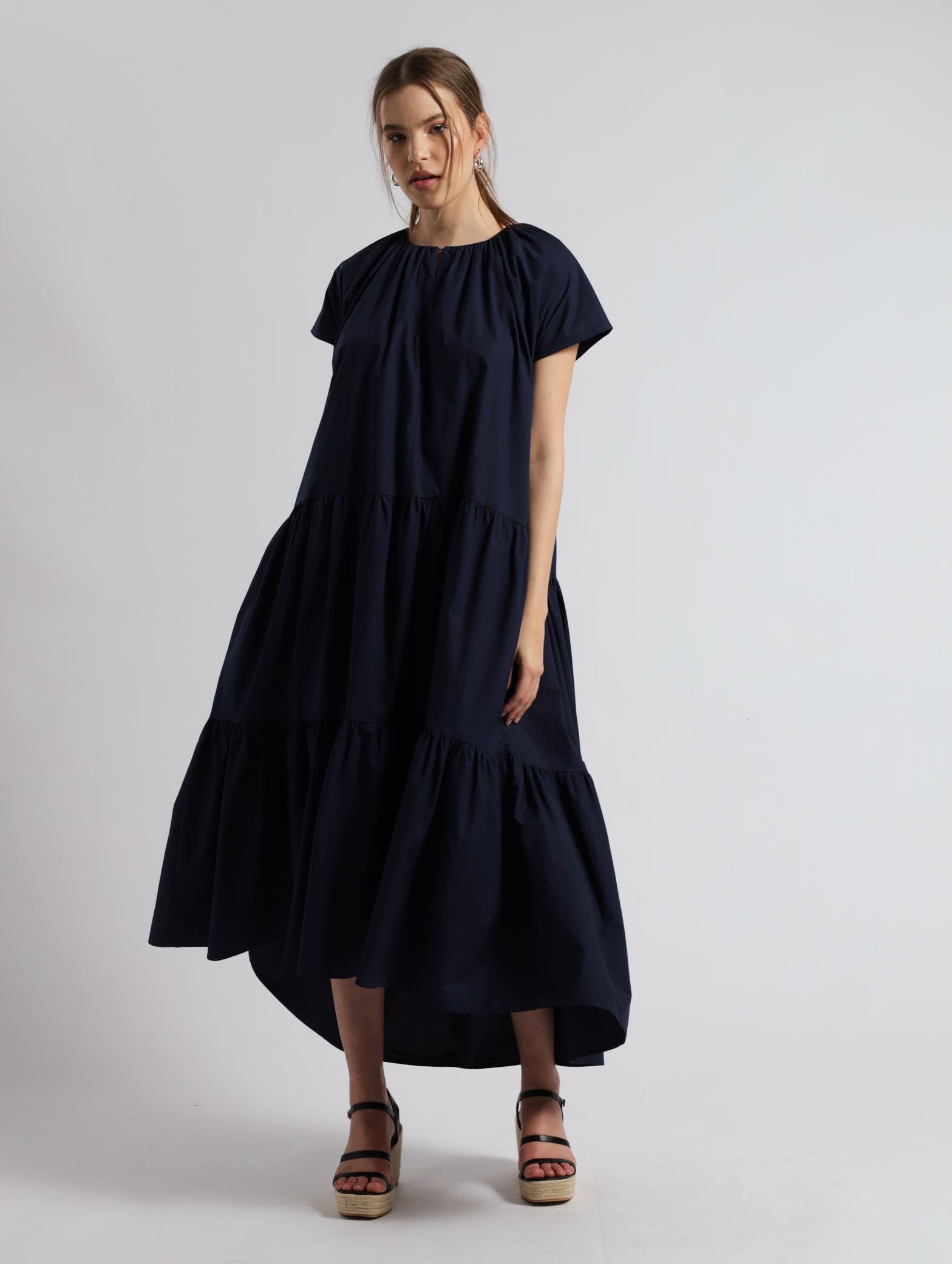 Tiered Maxi Pocket Dress - Black – Edgars