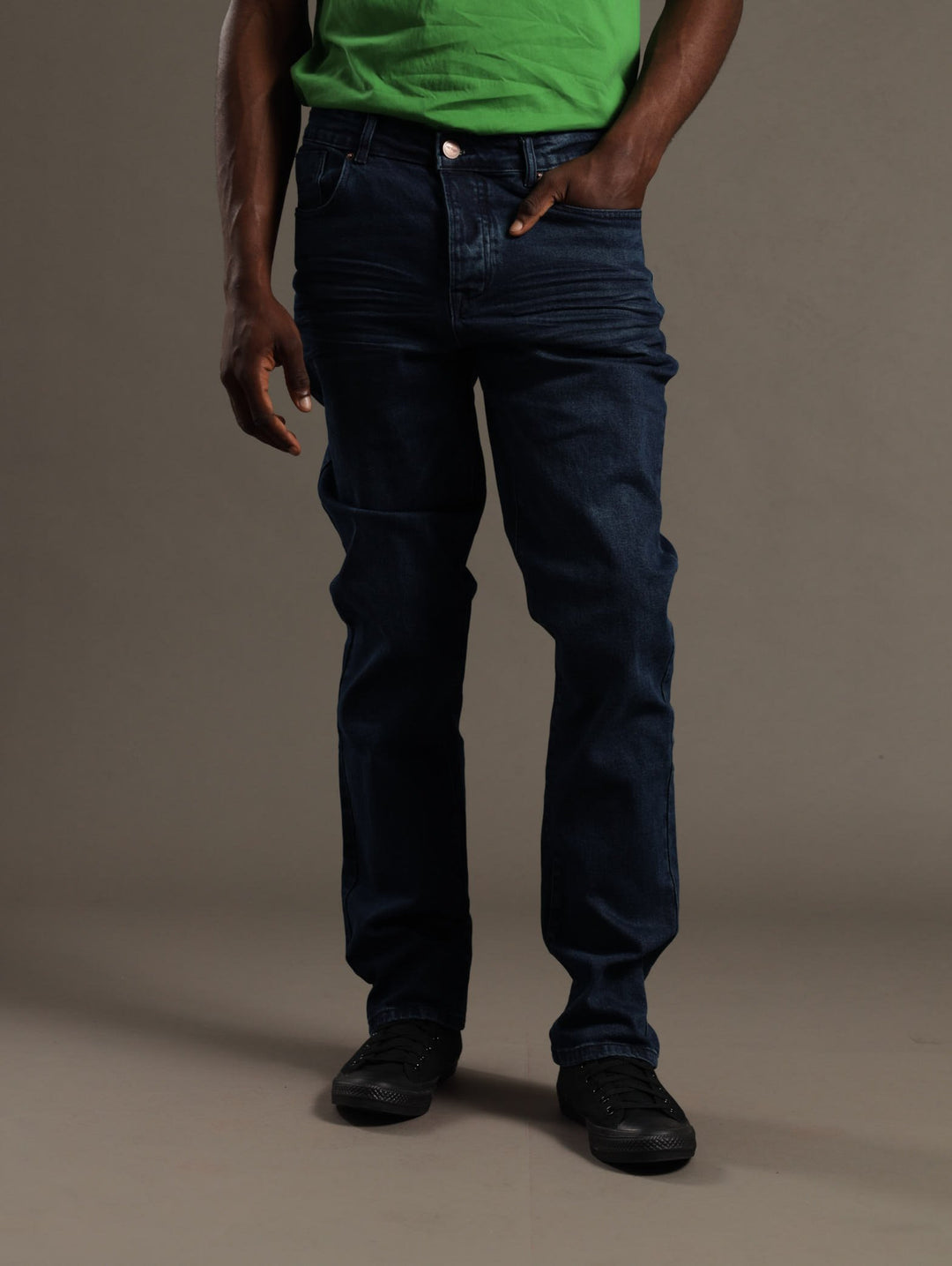 Tapered Denim Jeans - Denim