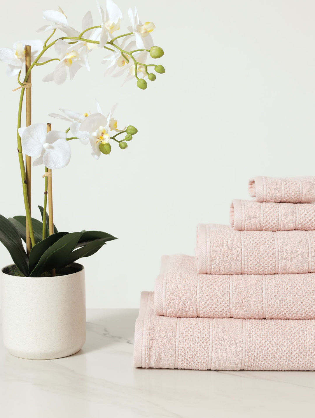 Premium Textured Bath Towels - Rose