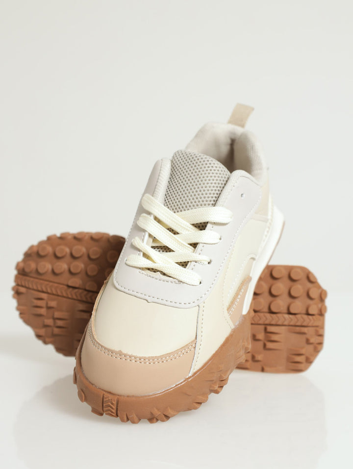 Girls Retro Sneaker - Nude