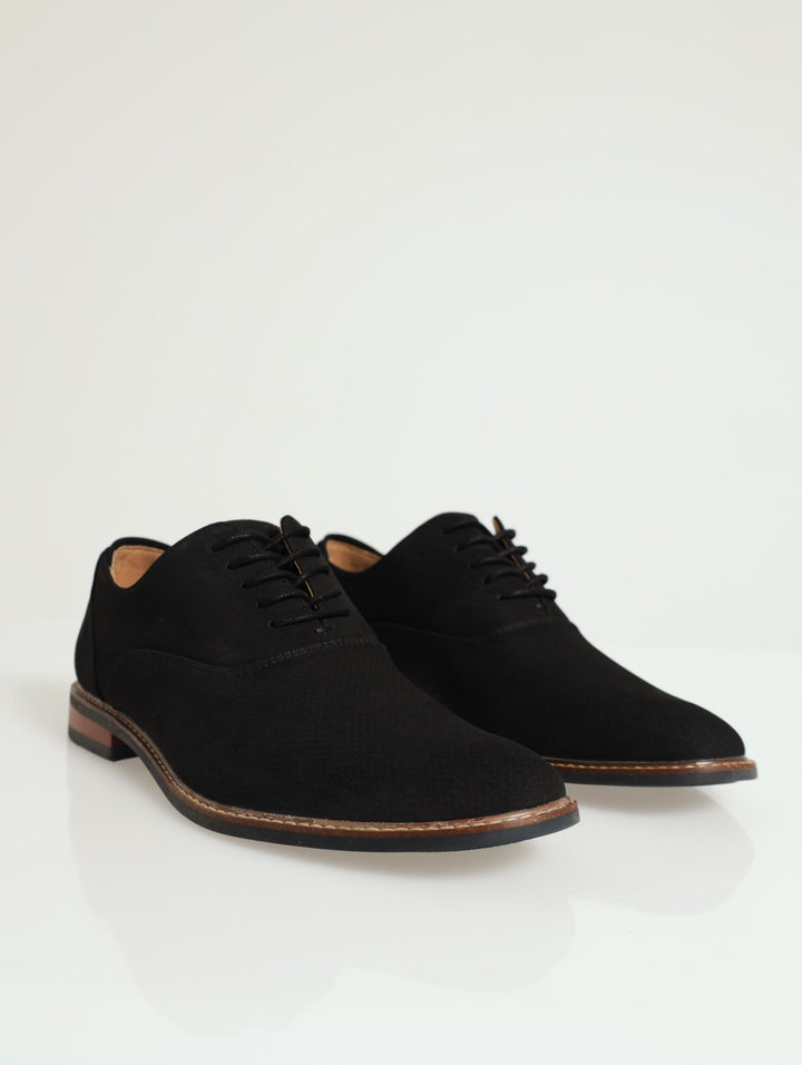 Freisien Suede Lace Up Loafter - Black