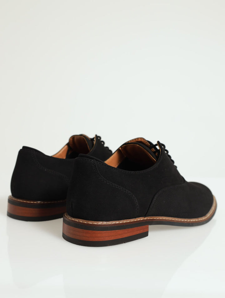 Freisien Suede Lace Up Loafter - Black