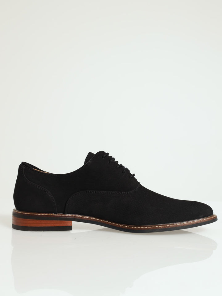 Freisien Suede Lace Up Loafter - Black