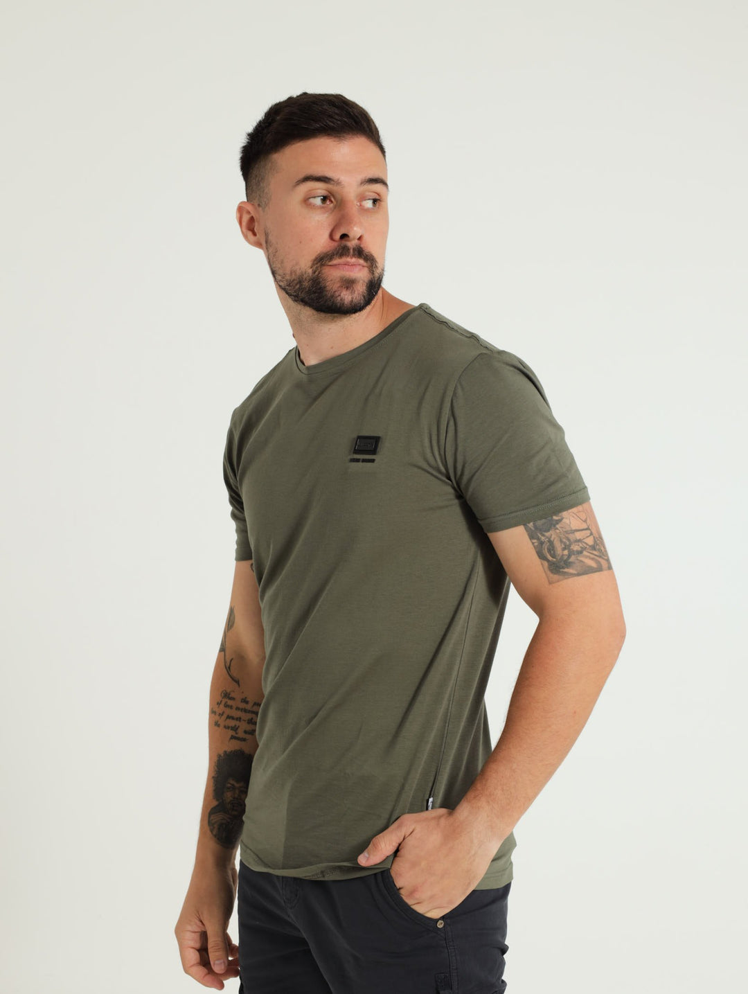 Karter Print Tee - Olive