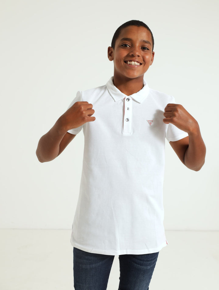 Boys Core Polo Golfer - White