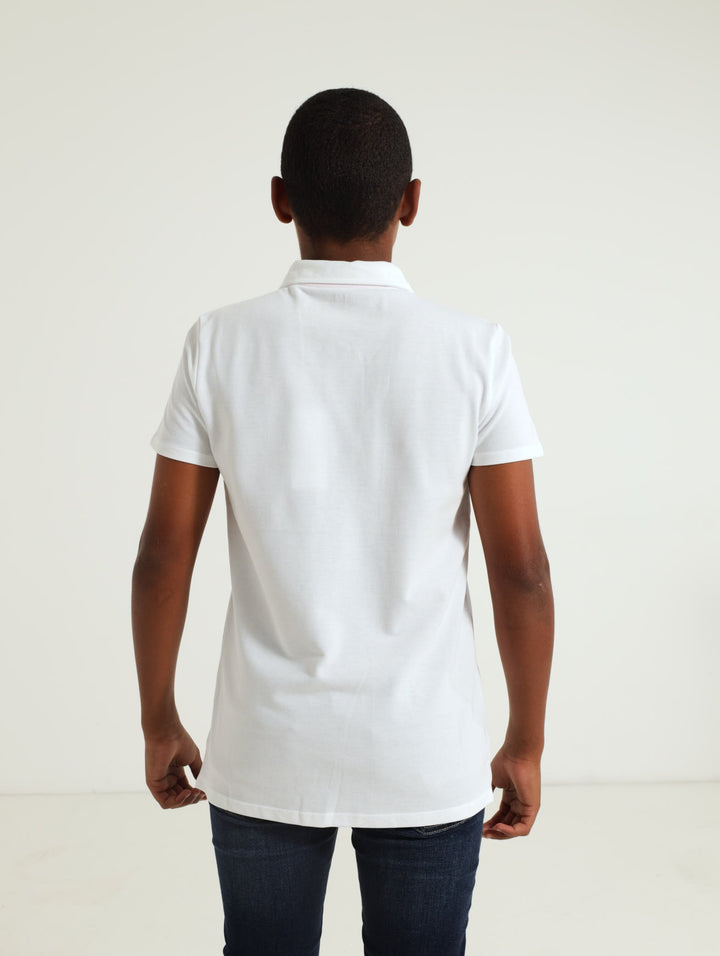 Boys Core Polo Golfer - White