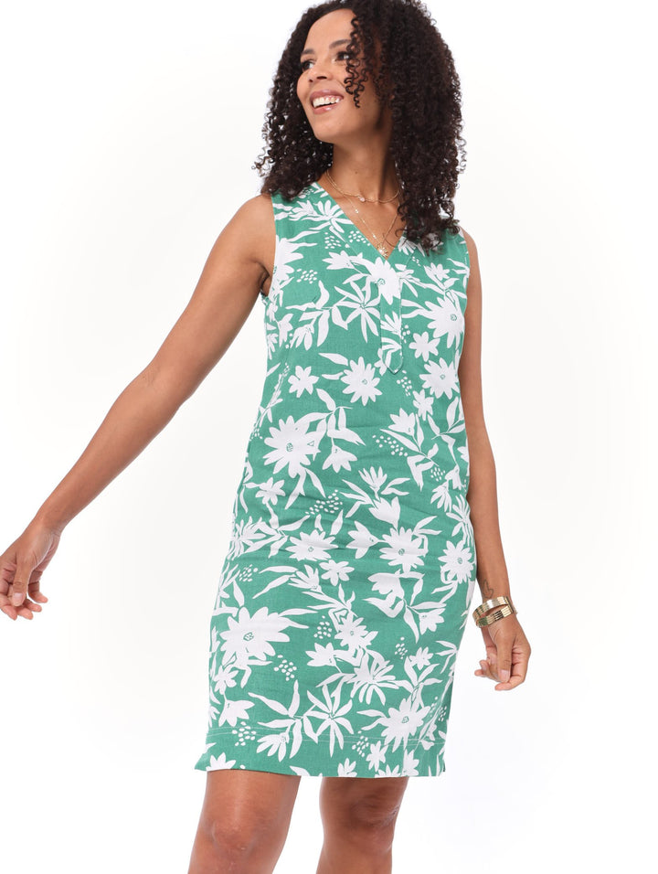 Ladies Printed Linen Dress