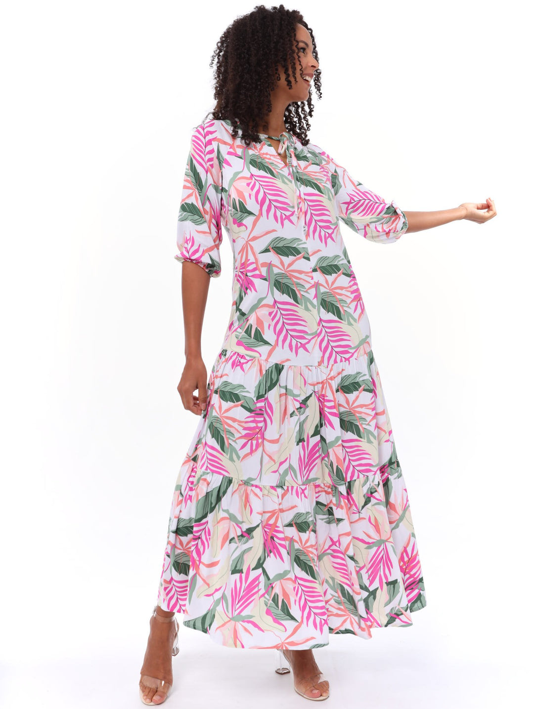 Ladies Printed Tiered Tunic Dress