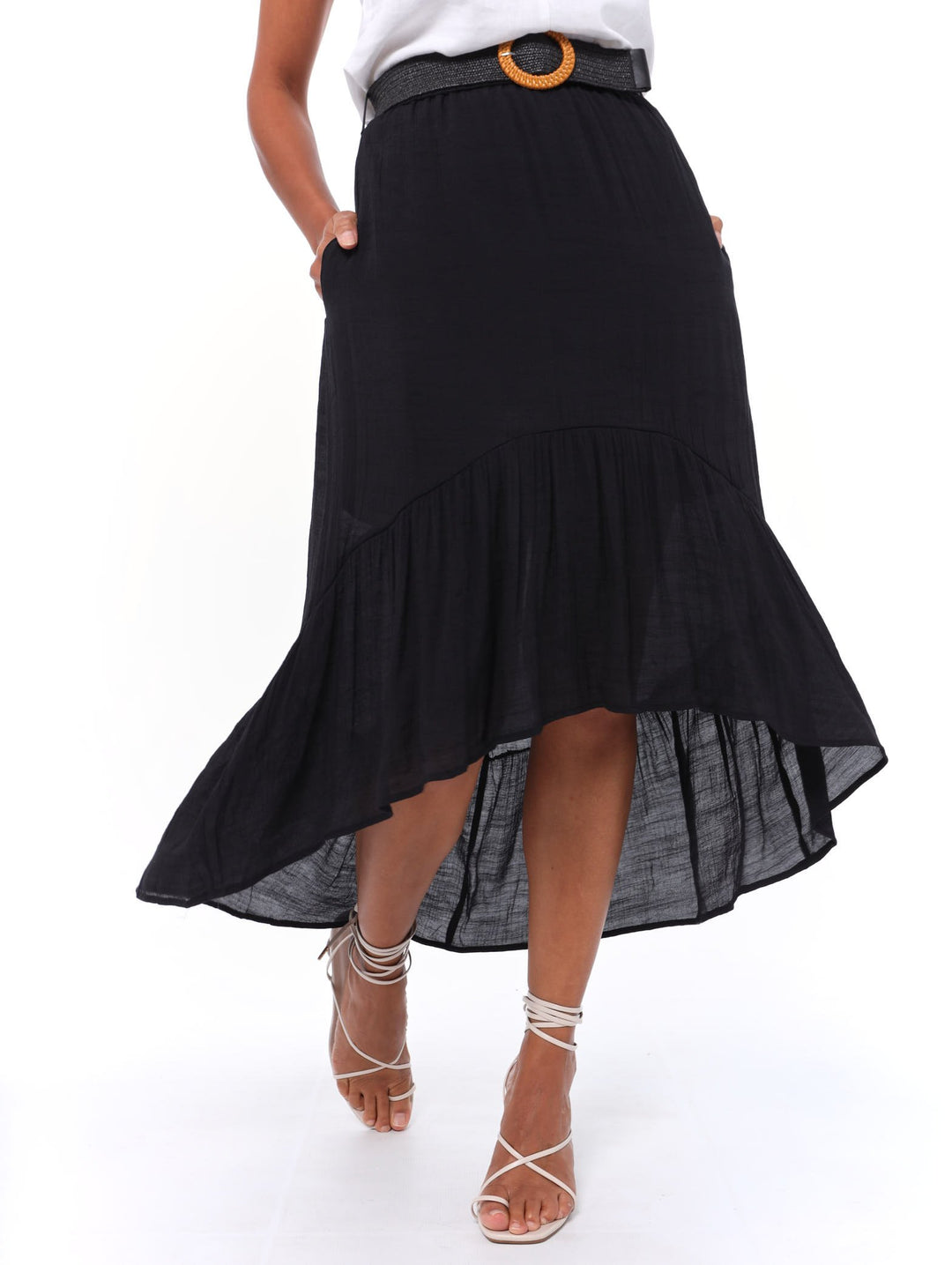 Ladies Hi-low Soft Skirt - Black