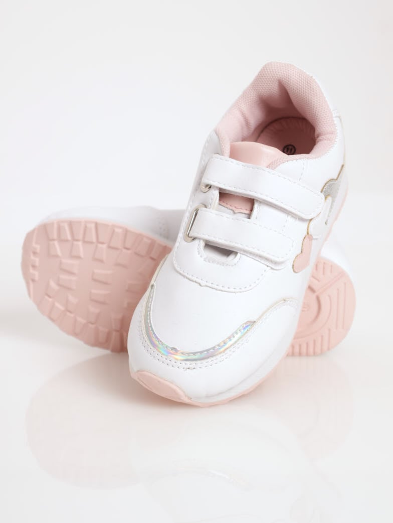 Girls Heart Retro Sneaker - Cream