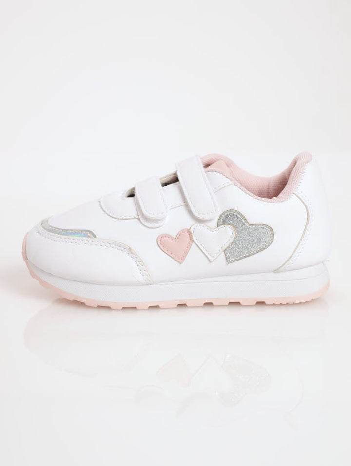 Girls Heart Retro Sneaker - Cream