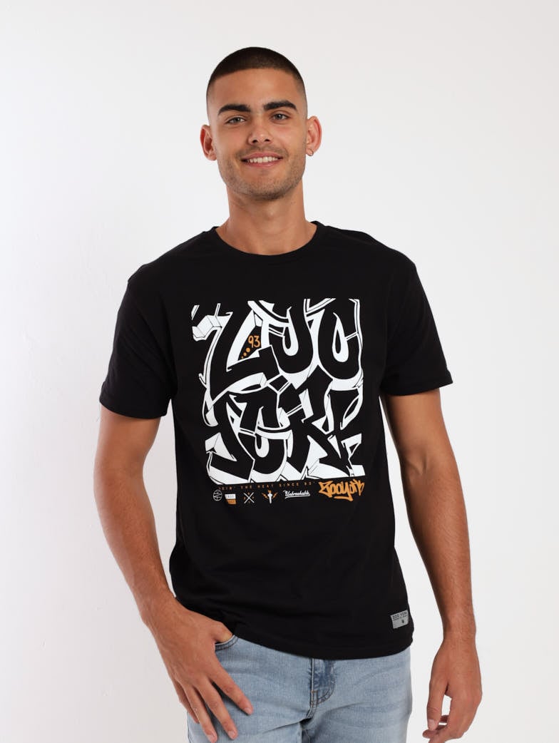 Men's Block Grafitti Tee - Black