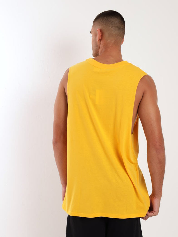 Men's LA Lakers Cotton Printed Tank Top - Yellow