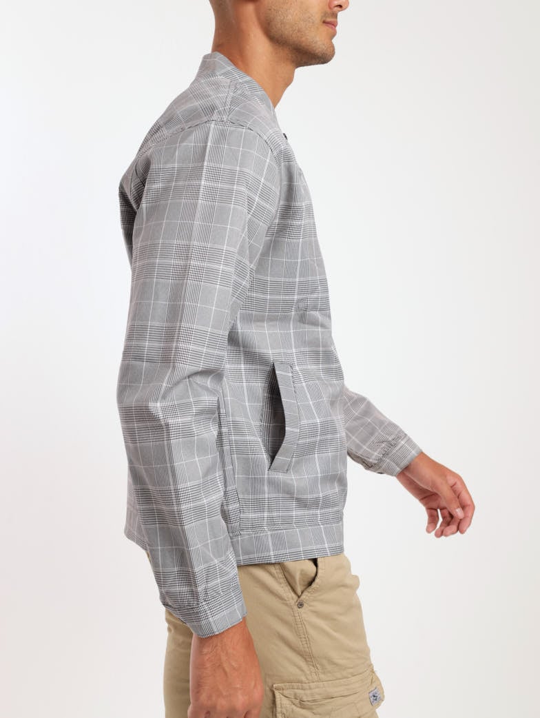 Men's Check Bomber Jacket - Black/White