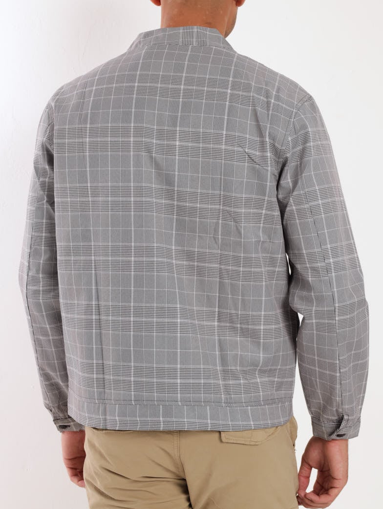 Men's Check Bomber Jacket - Black/White