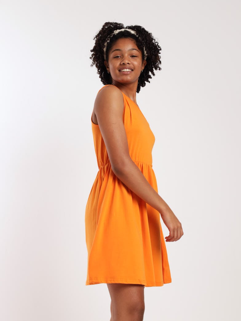 Girls Easy Strappy Dress - Orange