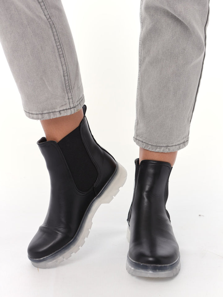 Ladies Chelsea Rubber Boot - Black