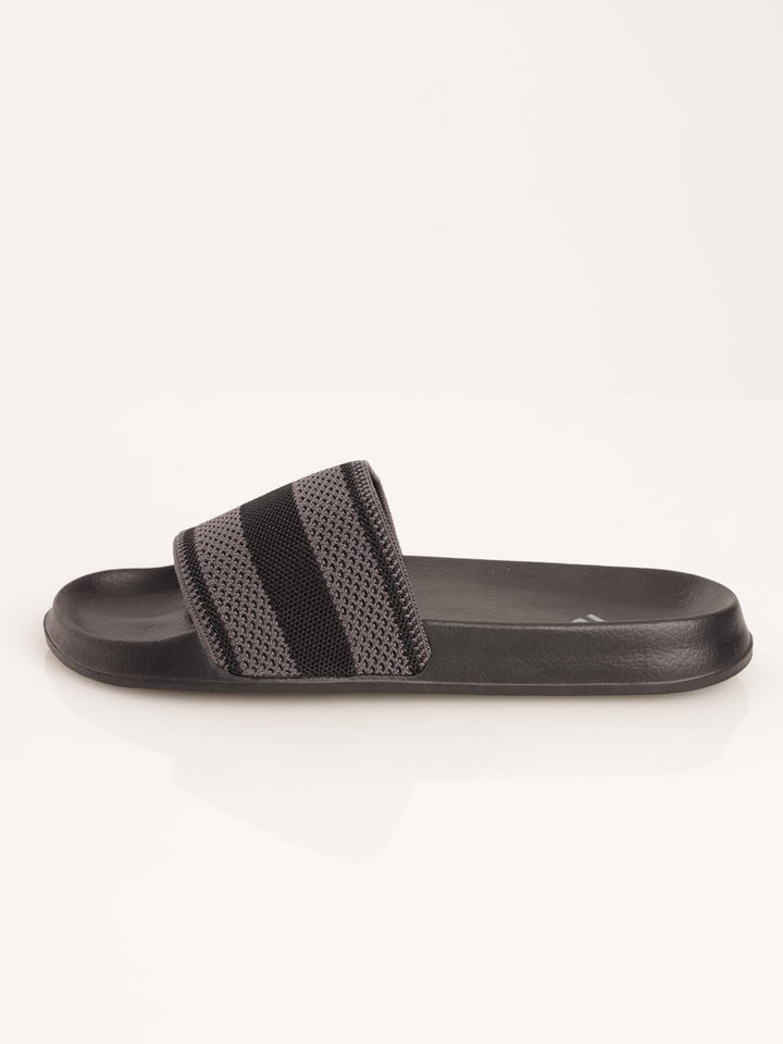 Men's Knit Upper Pool Slide Sandal - Black