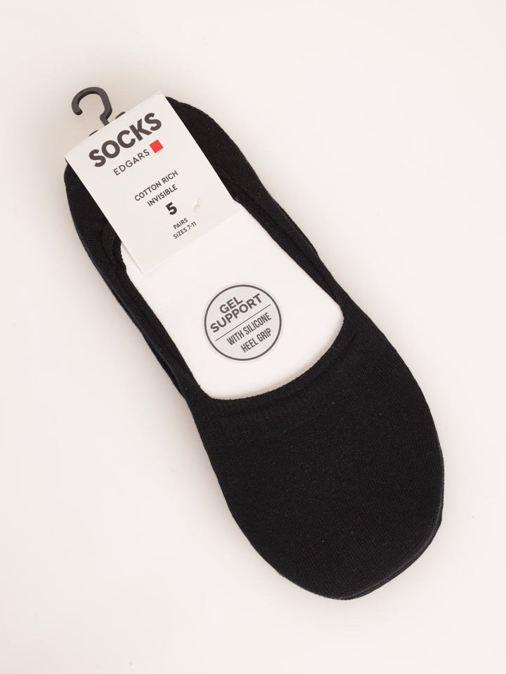 Men's 5 Pack Secret Socks - Black