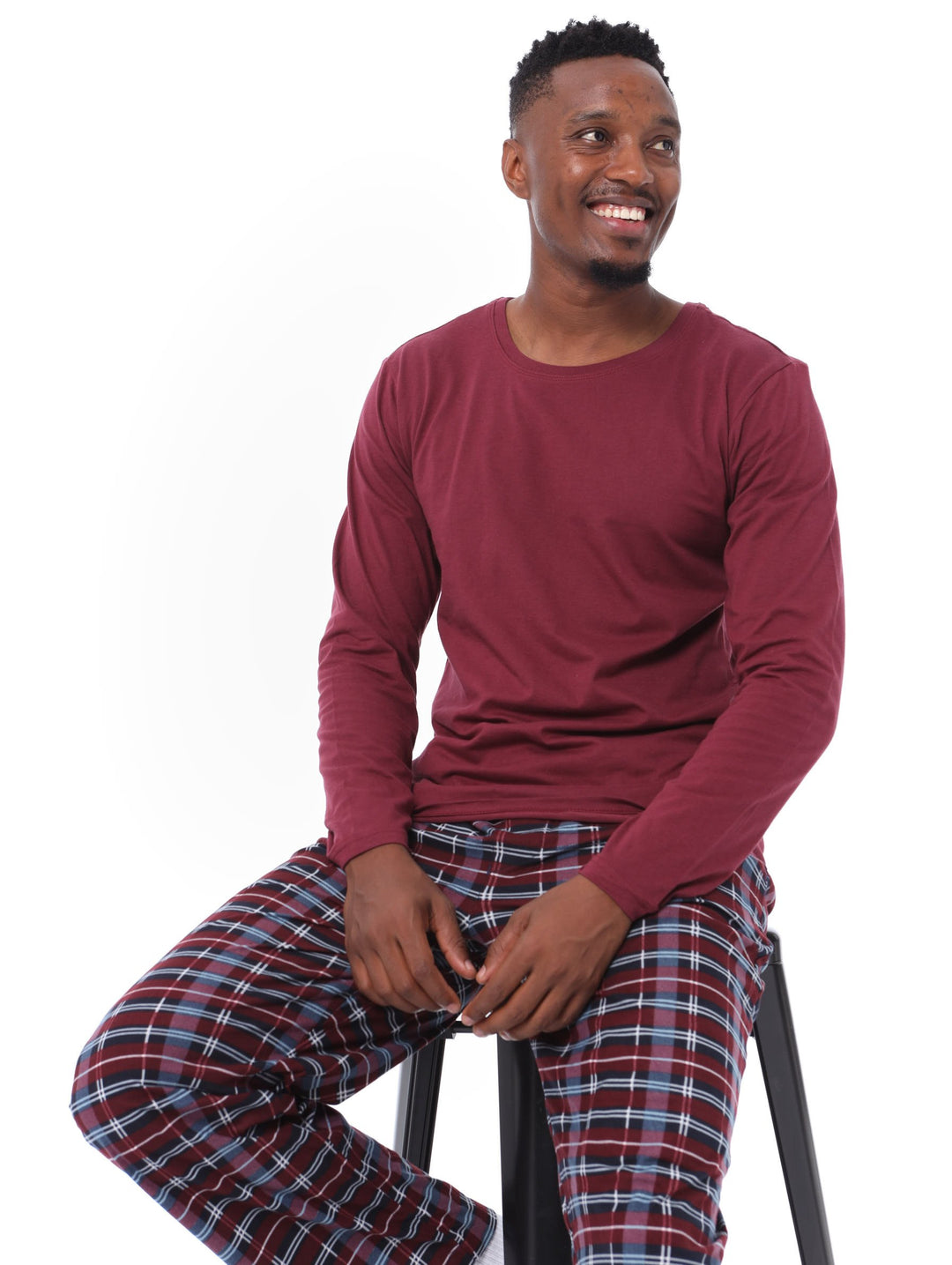 Men's Fleece PJ Set - Burgundy