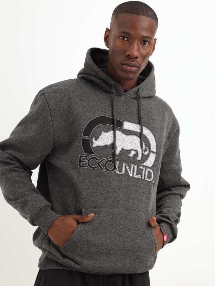 Men's Rhino Logo Hooded Pullover - Charcoal