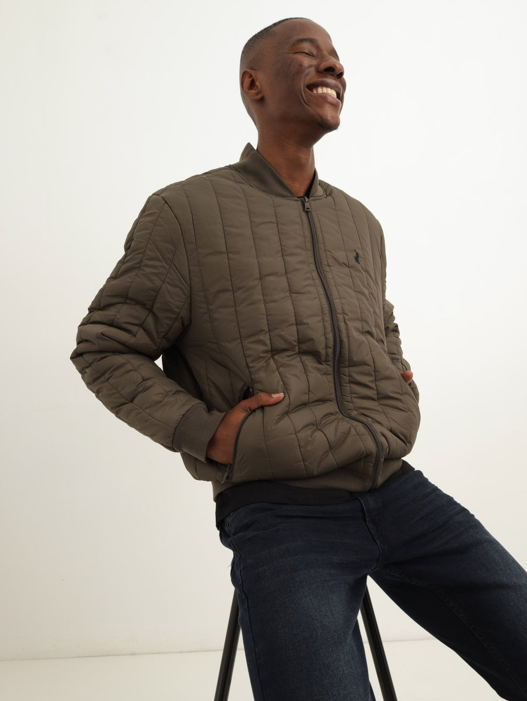 Men's Long Sleeve Puffer Jacket - Fatigue