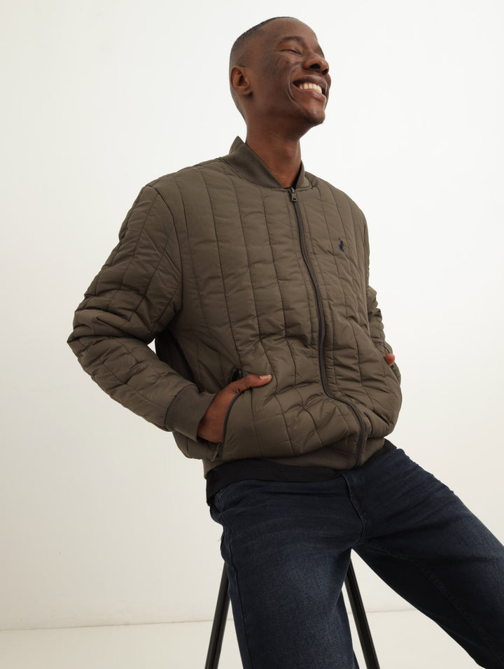 Men's Long Sleeve Puffer Jacket - Fatigue