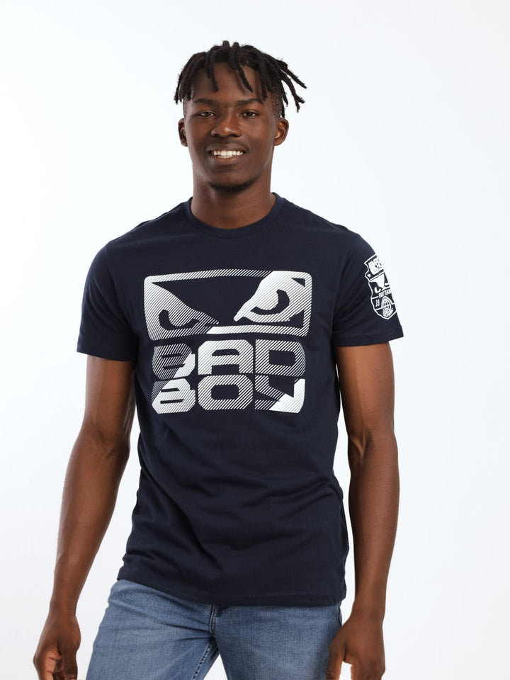 Men's Short Sleeve Diagonal Crew Tee - Navy