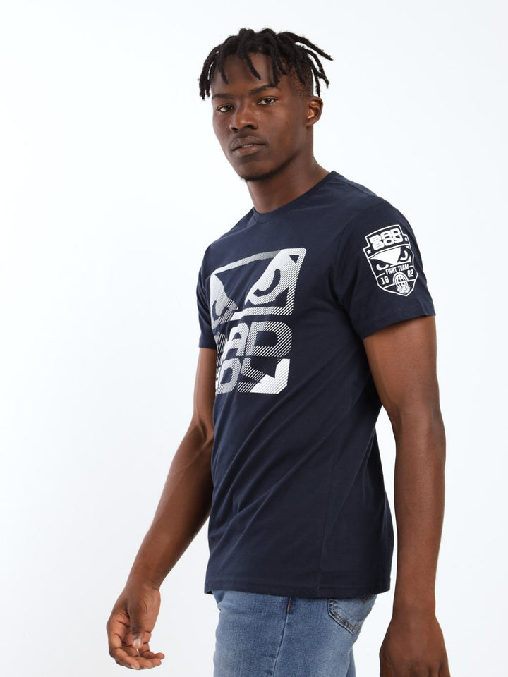 Men's Short Sleeve Diagonal Crew Tee - Navy