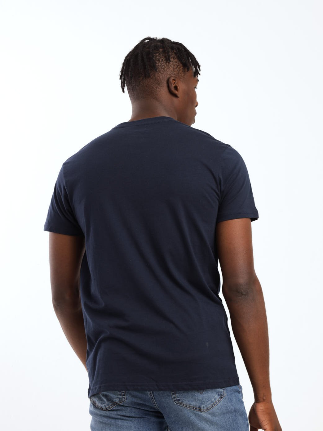 Men's Short Sleeve Diagonal Crew Tee - Navy