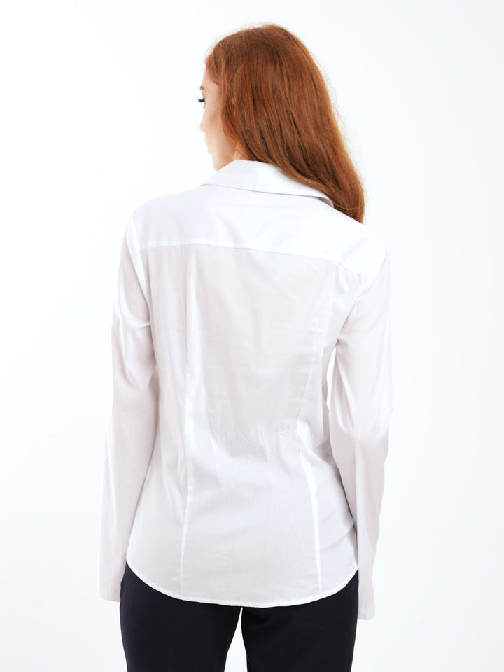 Ladies 3/4 Sleeve Work Shirt - White