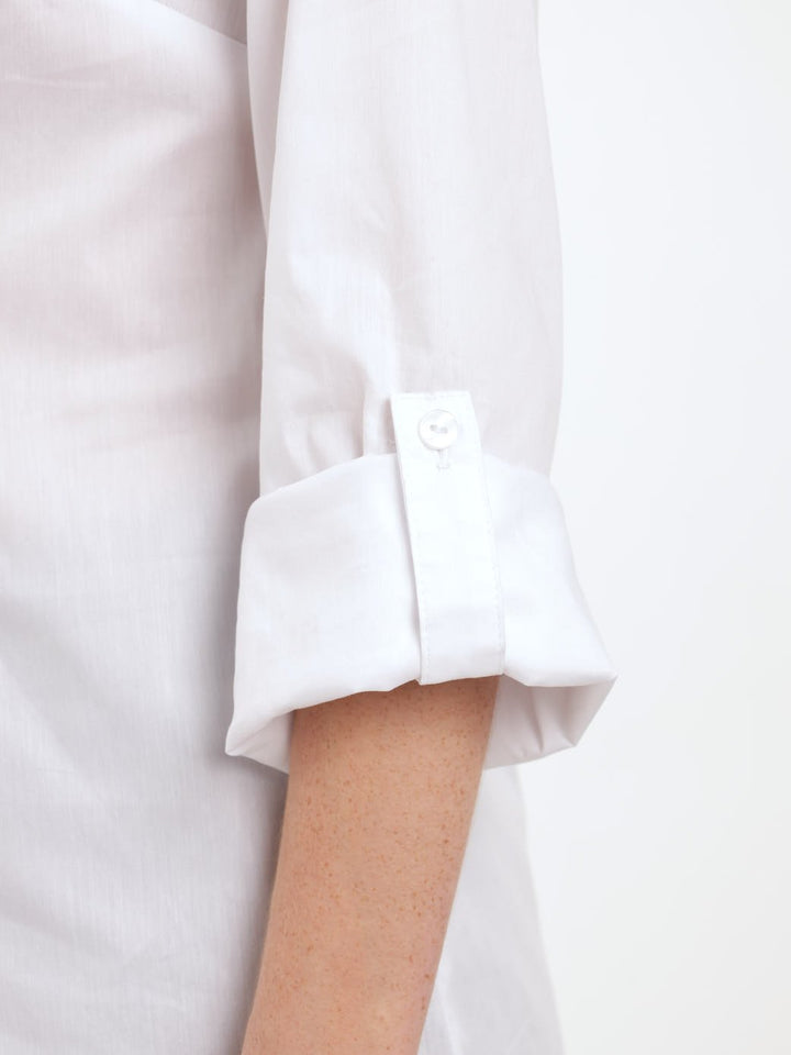 Ladies 3/4 Sleeve Work Shirt - White
