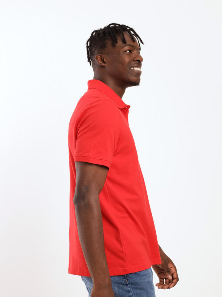 Men's Pique Polo Top  - Red