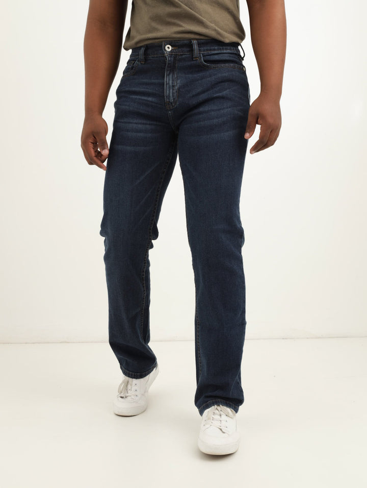 Men's Dark Blue Straight Fit Denim