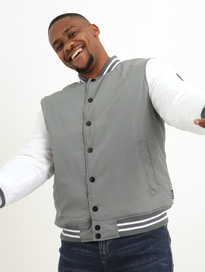 Men's Varsity Jacket - Dark Grey