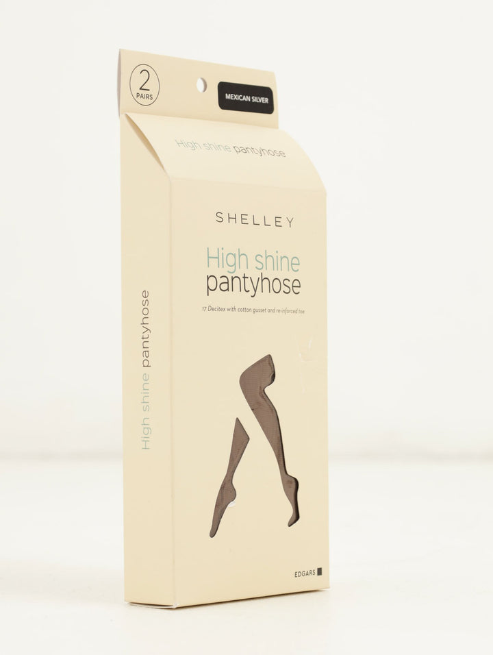 Ladies 2 Pack Mex High Shine Hosiery - Beige