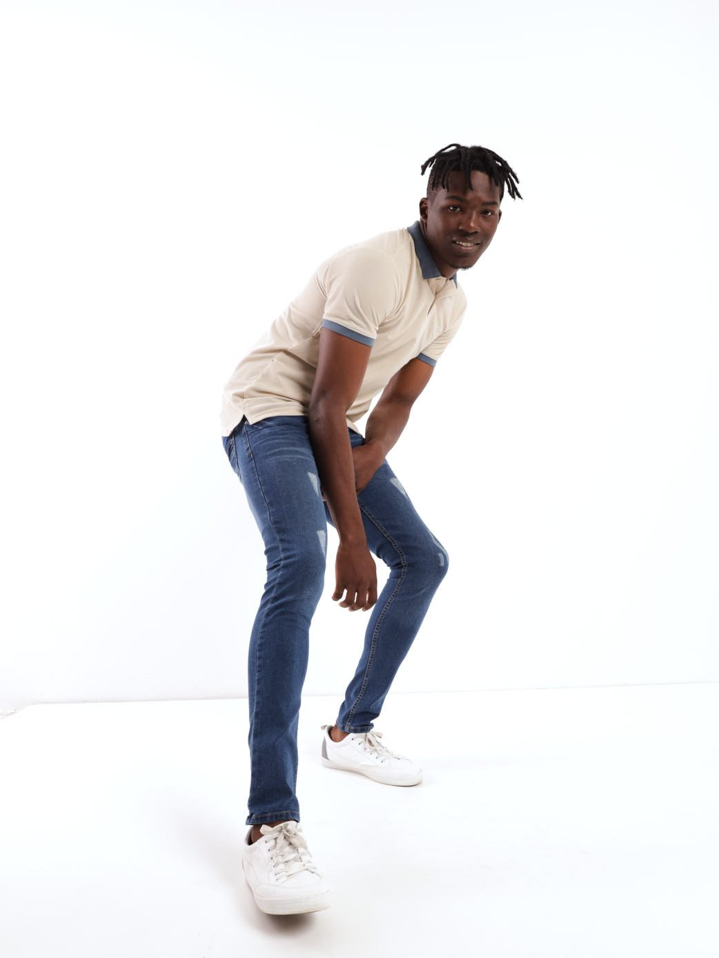 Men's Mid Wash Rip Super Skinny Denim Jean