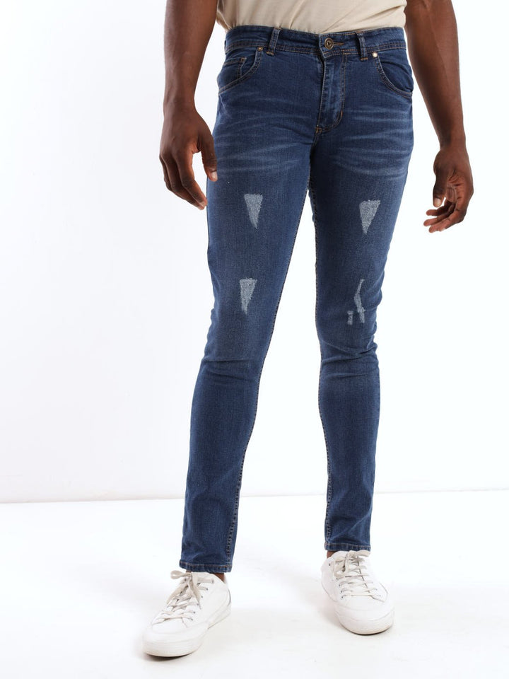 Men's Mid Wash Rip Super Skinny Denim Jean