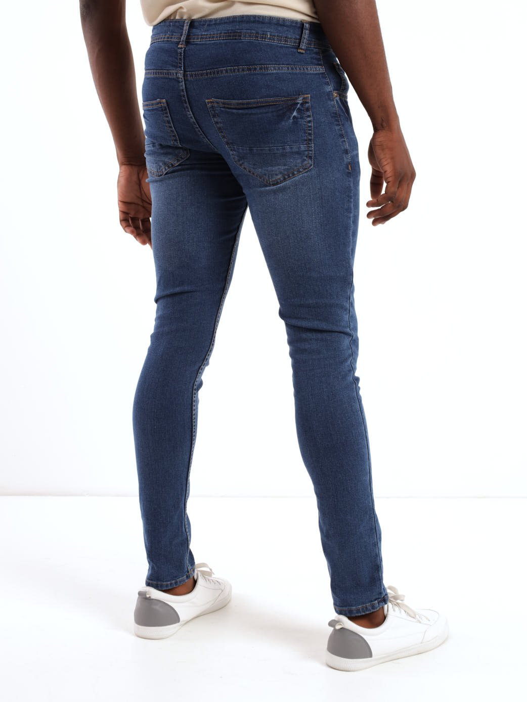 Men's Mid Wash Rip Super Skinny Denim Jean